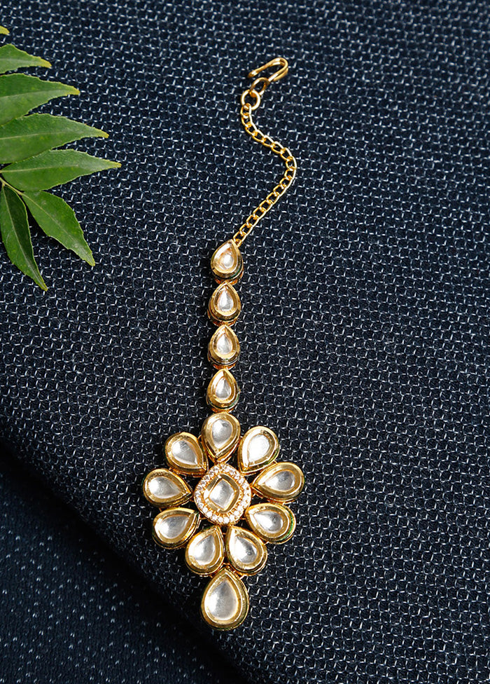 Gold Plated Kundan Mangtika Head Jewellery - Indian Silk House Agencies