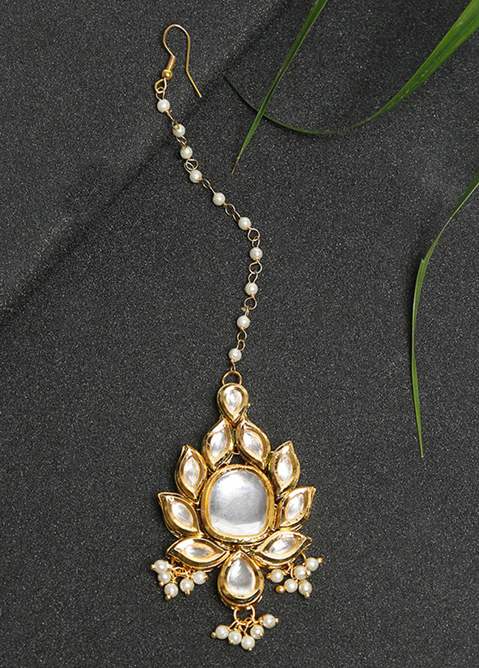 Gold Plated Kundan Mangtika Head Jewellery - Indian Silk House Agencies