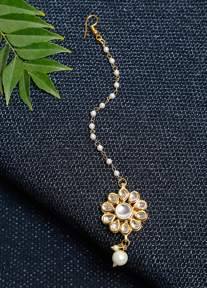 Gold Plated Kundan Mangtika Head Jewellery - Indian Silk House Agencies