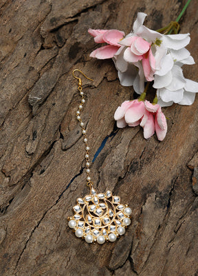 Gold Plated Kundan Mangtika Head Jewellery - Indian Silk House Agencies