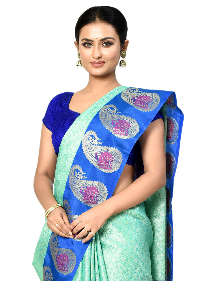 Green Organza Saree With Blouse Piece - Indian Silk House Agencies