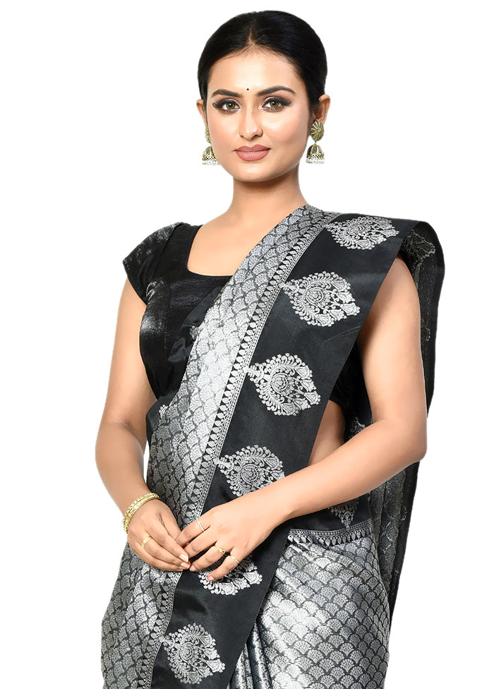 Grey Organza Saree With Blouse Piece - Indian Silk House Agencies