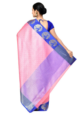 Pink Organza Saree With Blouse Piece - Indian Silk House Agencies