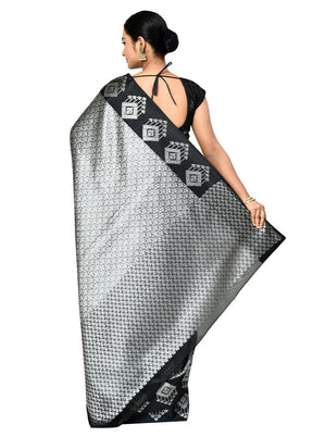 Grey Organza Saree With Blouse Piece - Indian Silk House Agencies