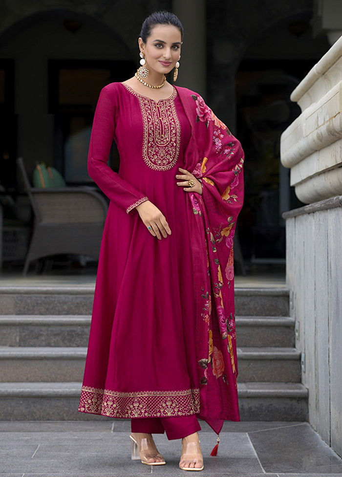 3 Pc Pink Silk Suit Set