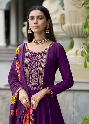 3 Pc Purple Silk Suit Set