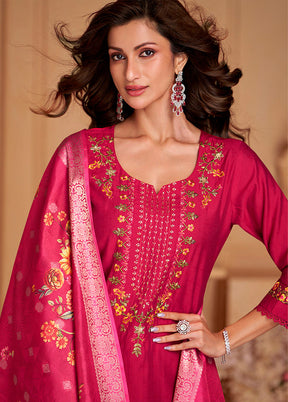 3 Pc Pink Silk Suit Set