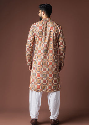 Multicolor Silk Kurta & Pajama Set