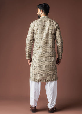 Green Silk Kurta & Pajama Set