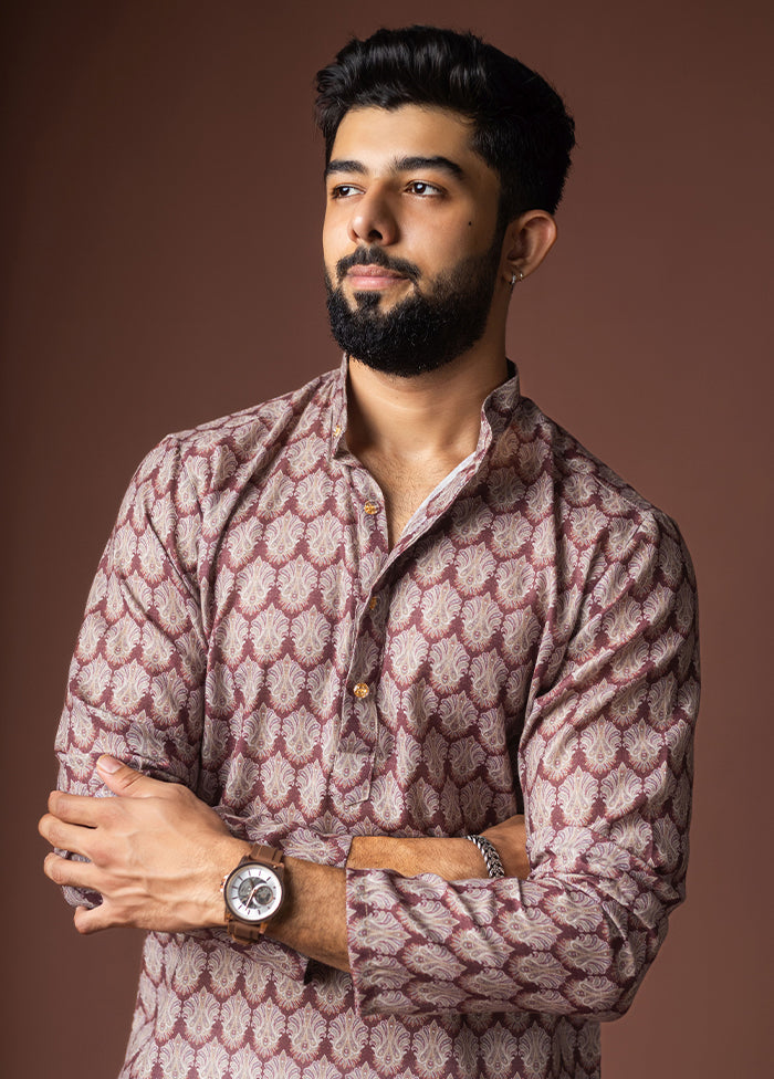 Purple Silk Kurta & Pajama Set