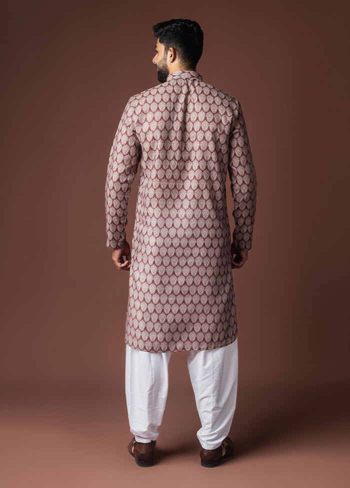 Purple Silk Kurta & Pajama Set