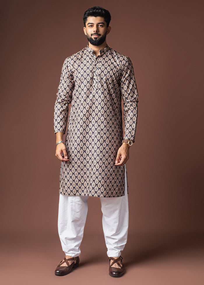 Black Silk Kurta & Pajama Set