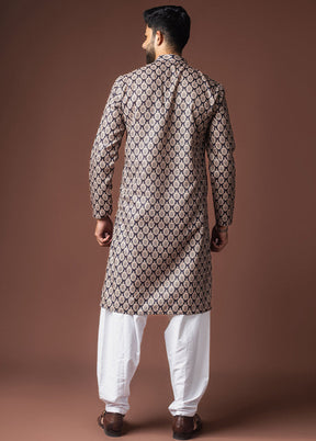Black Silk Kurta & Pajama Set