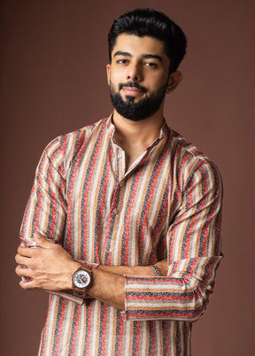 Cream Silk Kurta & Pajama Set
