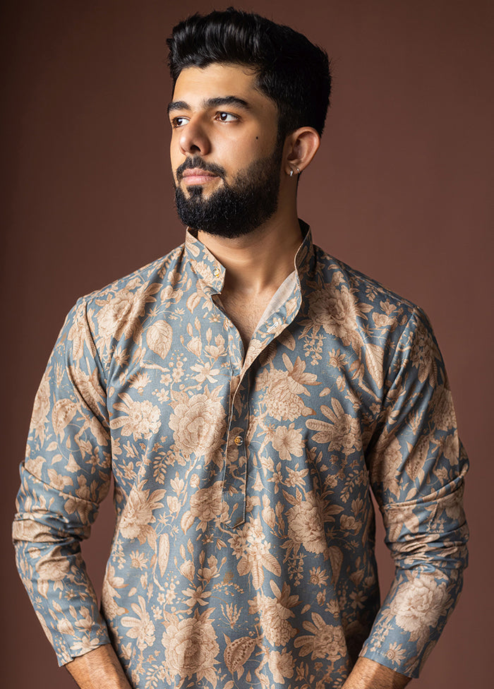 Grey Silk Kurta & Pajama Set
