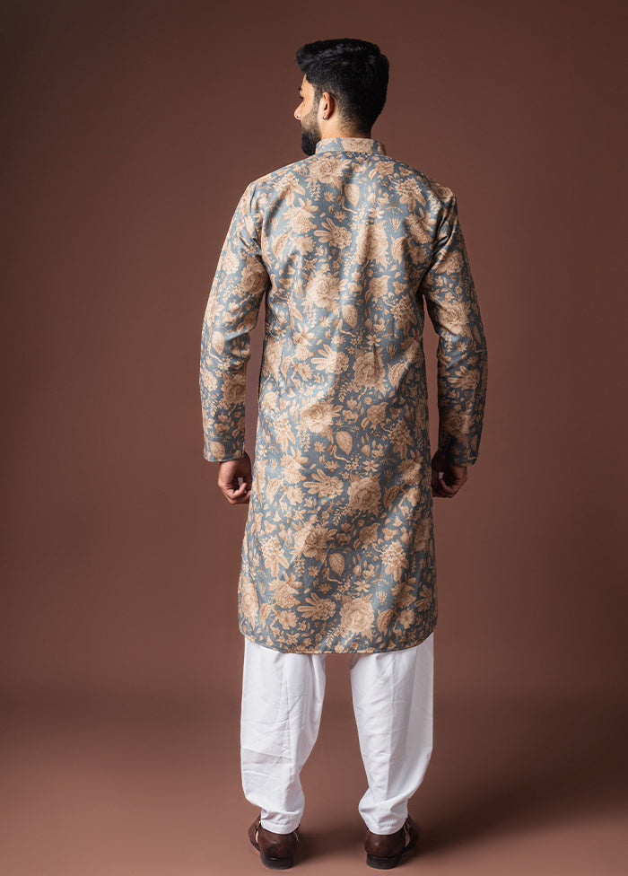 Grey Silk Kurta & Pajama Set