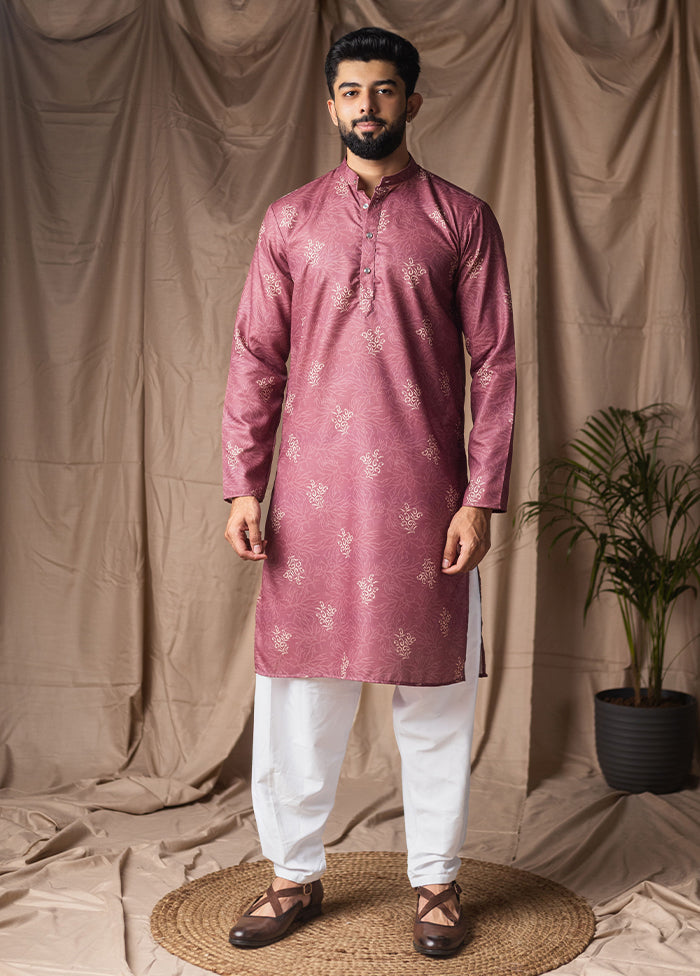 Purple Silk Kurta & Pajama Set