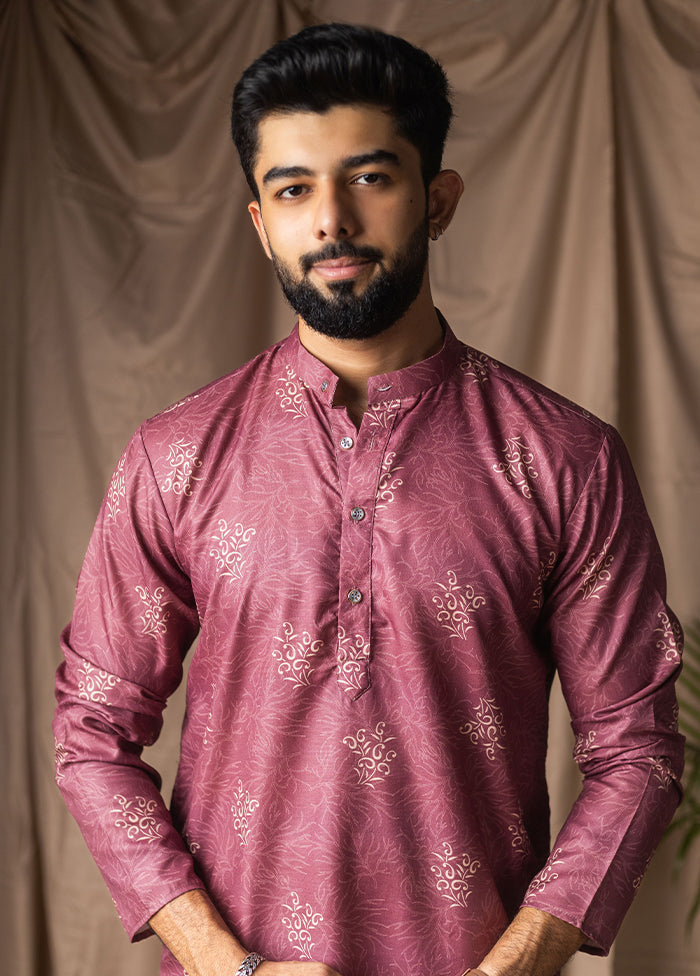 Purple Silk Kurta & Pajama Set