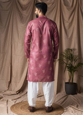 Purple Silk Kurta & Pajama Set