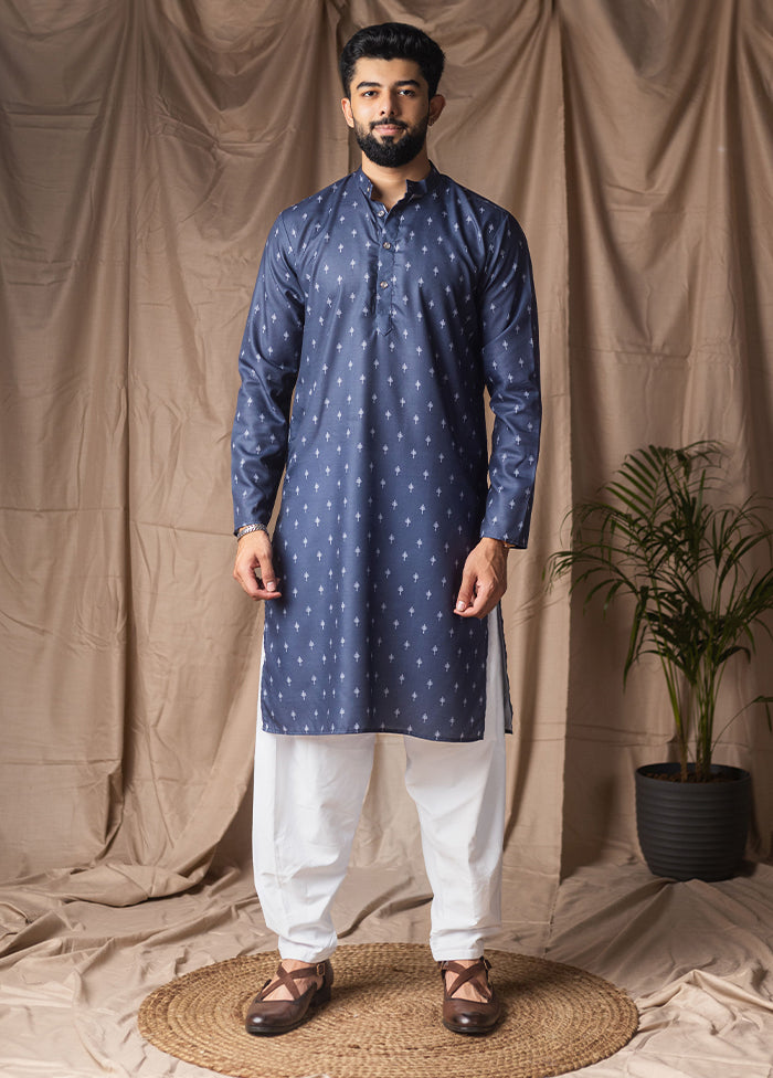 Blue Silk Kurta & Pajama Set