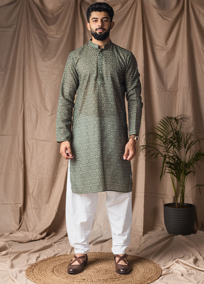 Green Silk Kurta & Pajama Set