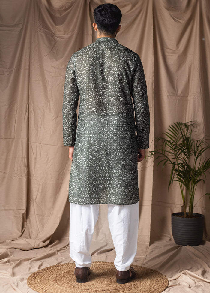 Green Silk Kurta & Pajama Set