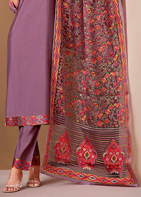3 Pc Lavender Silk Suit Set