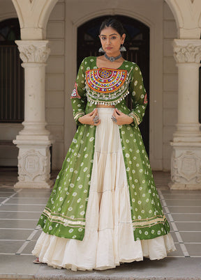 Cream Cotton Lehenga Set