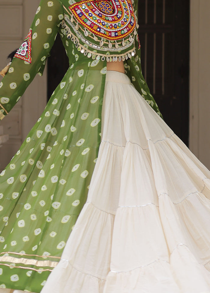 Cream Cotton Lehenga Set