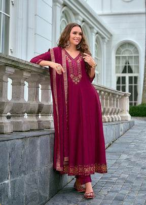 3 Pc Purple Silk Suit Set