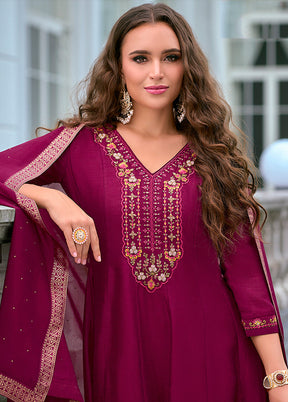 3 Pc Purple Silk Suit Set