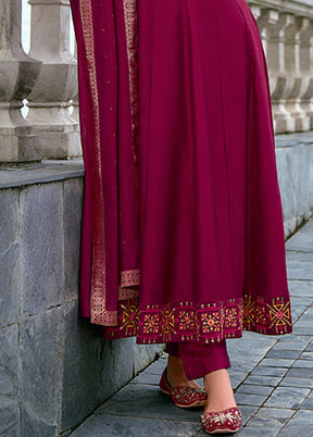 3 Pc Purple Silk Suit Set