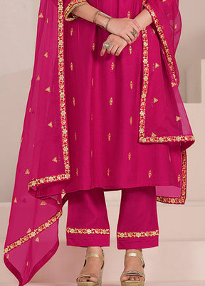 3 Pc Pink Silk Suit Set