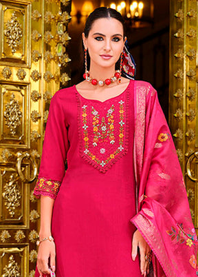 3 Pc Pink Silk Suit Set