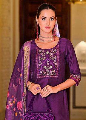 3 Pc Purple Silk Suit Set