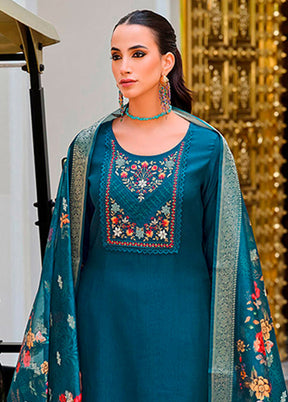 3 Pc Green Silk Suit Set