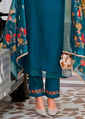 3 Pc Green Silk Suit Set