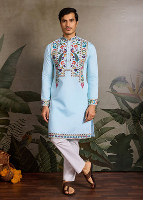 Blue Viscose Kurta