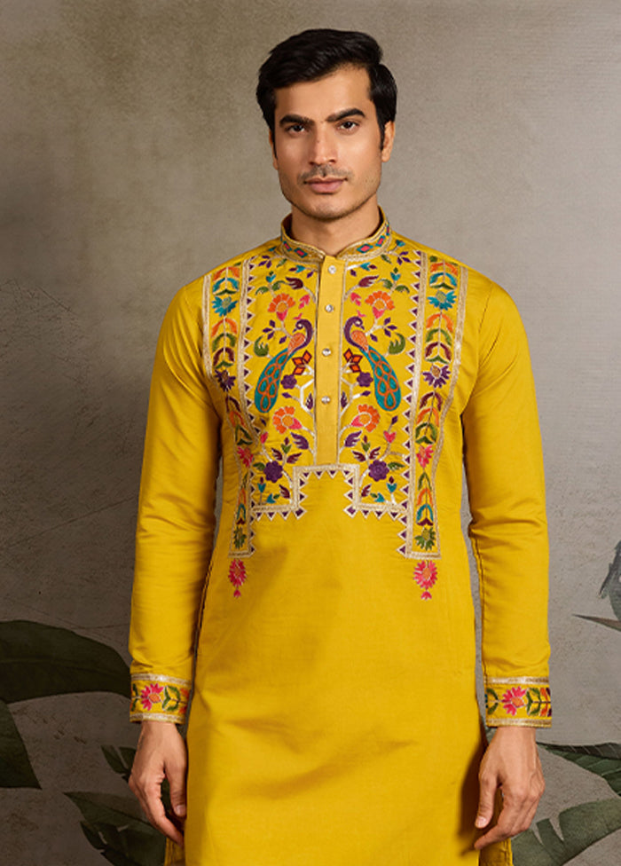 Yellow Viscose Kurta