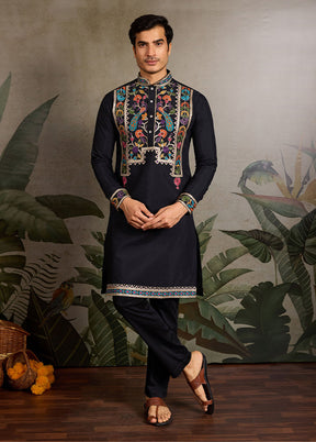 Black Viscose Kurta