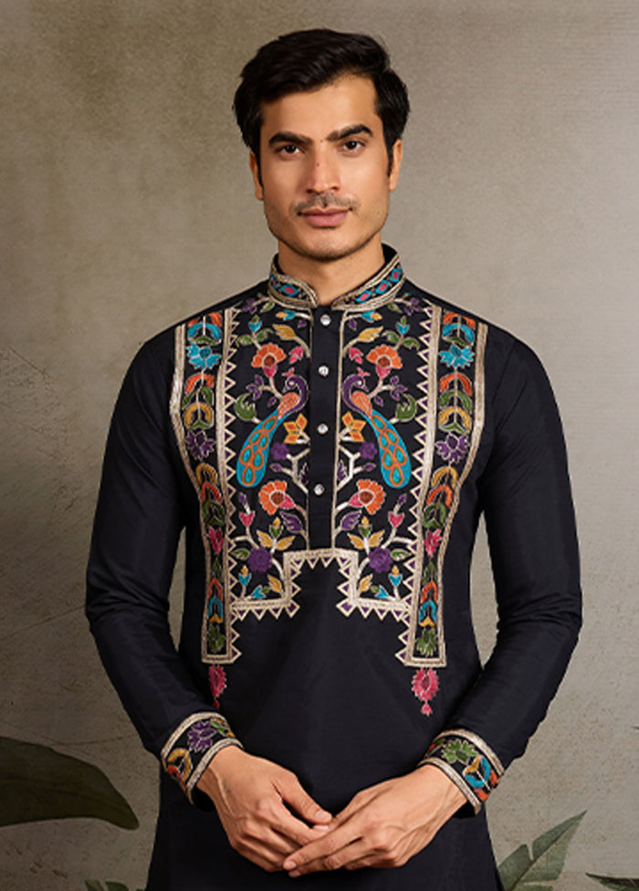 Black Viscose Kurta