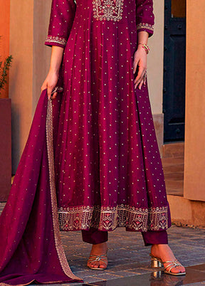 3 Pc Pink Silk Suit Set