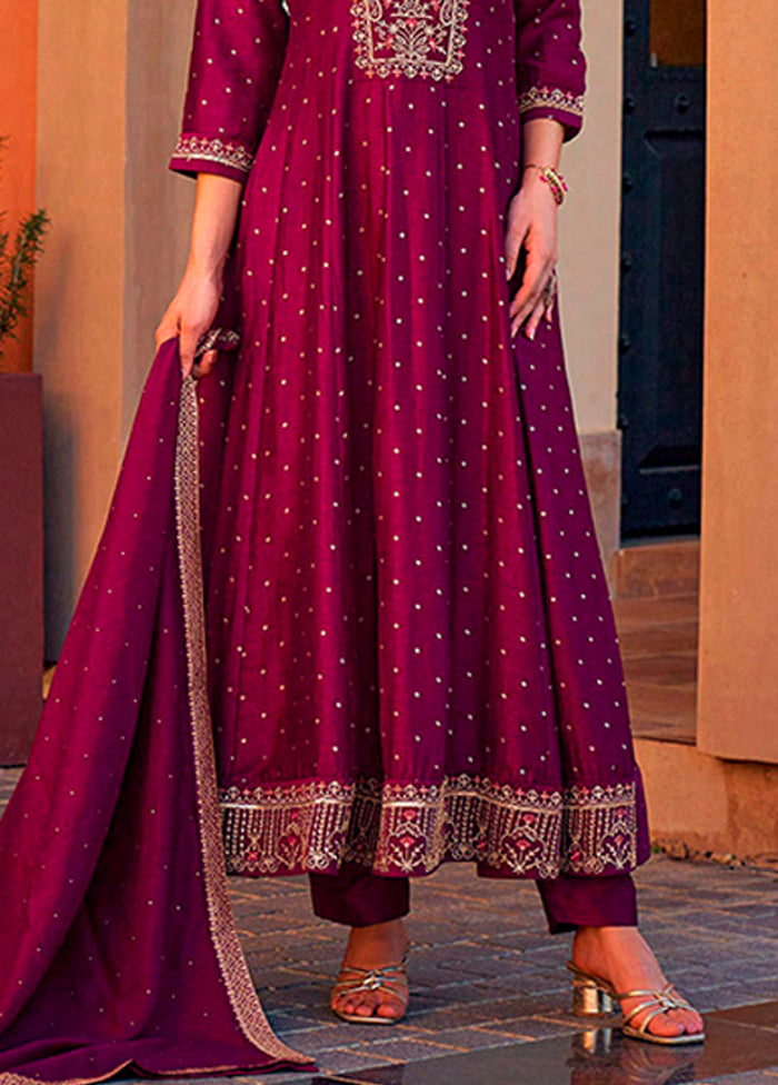 3 Pc Pink Silk Suit Set