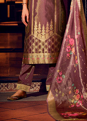 3 Pc Purple Silk Suit Set