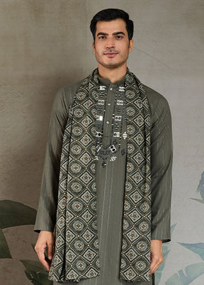 Green Viscose Kurta With Dupatta