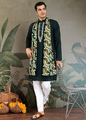 Green Viscose Kurta & Pajama Set