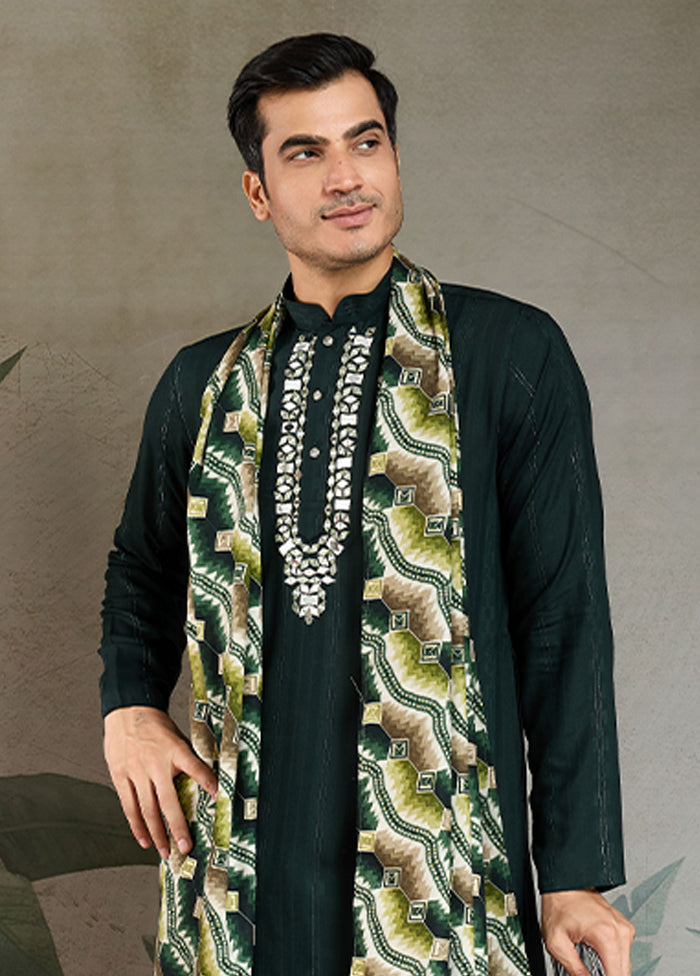 Green Viscose Kurta With Dupatta