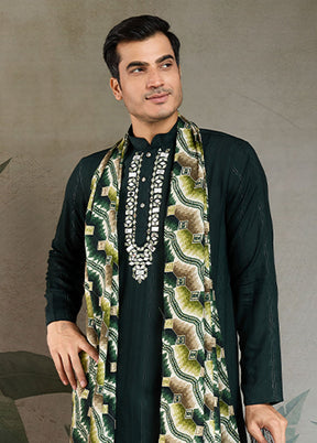 Green Viscose Kurta With Dupatta