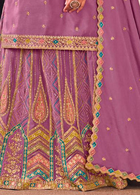 3 Pc Purple Silk Suit Set