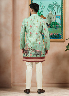 Green Cotton Kurta & Pajama Set